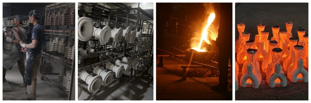 SHELLS MAKING OF INVESTMENT CASTING POURING AND CASTING PROCESS